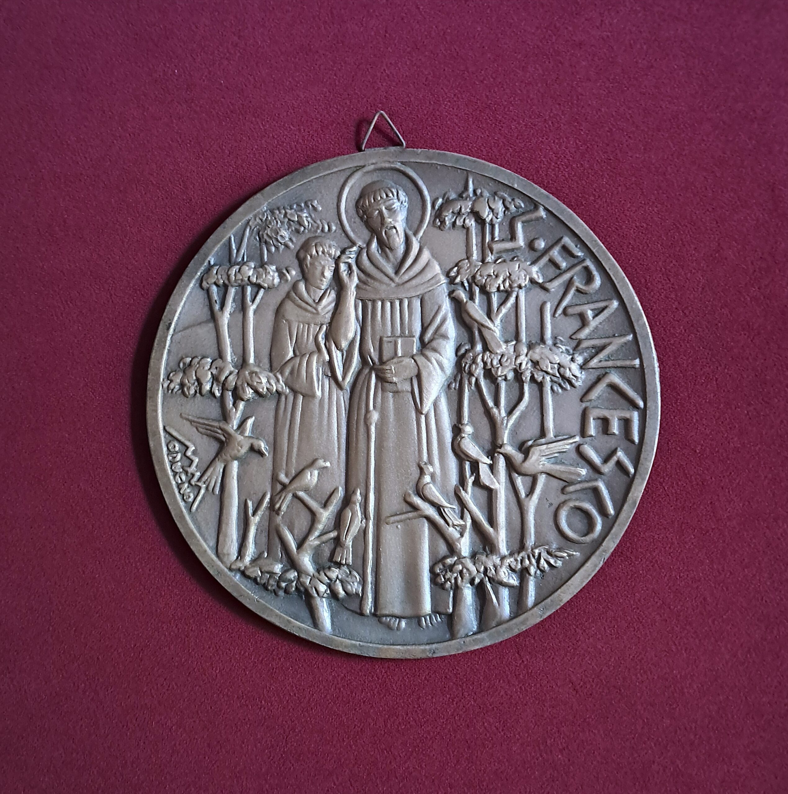Bronzo per medaglia ”San Francesco” su disegno di M. Modugno