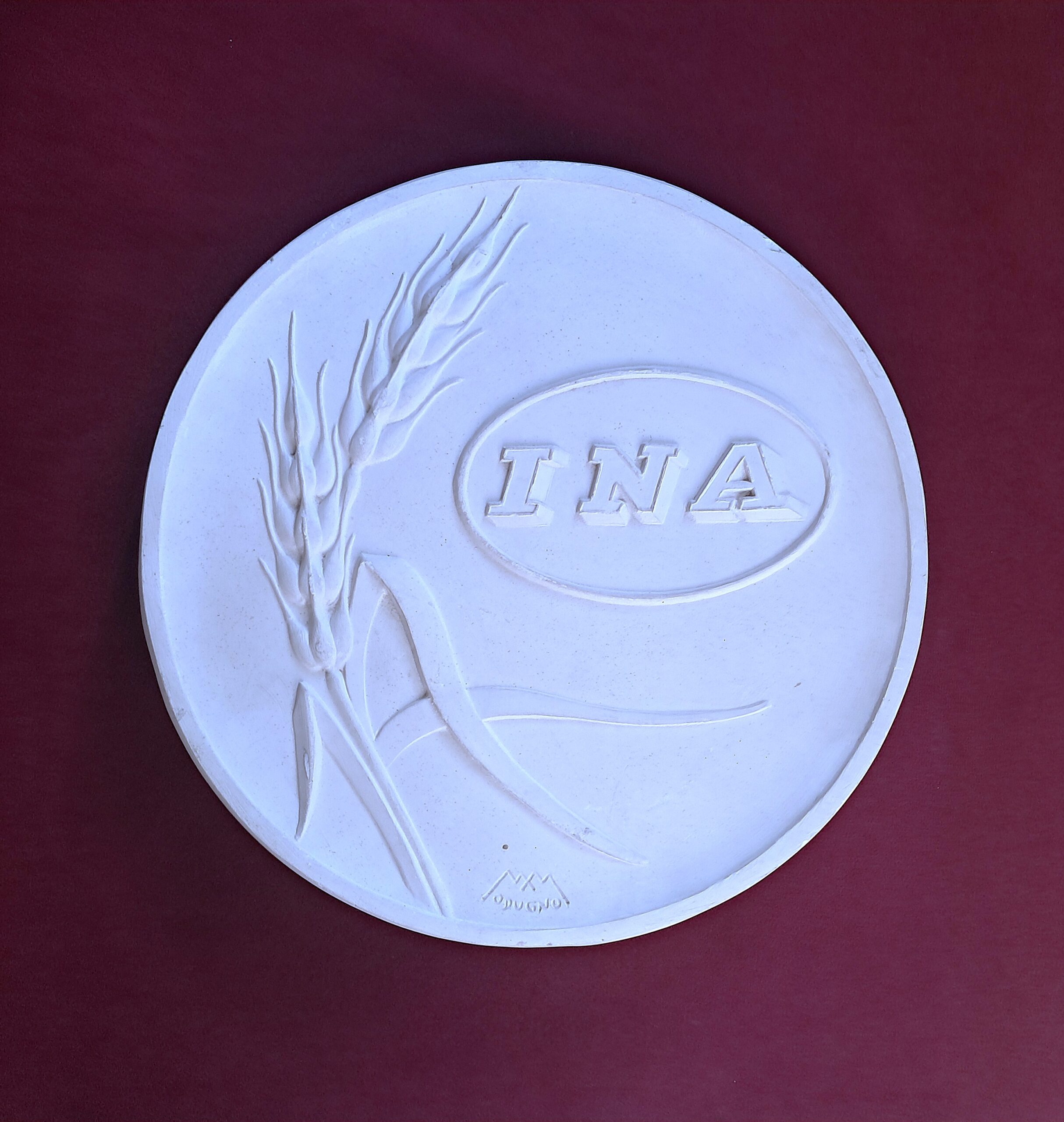 Gesso per medaglia ”INA”. Incisione su disegno di M. Modugno