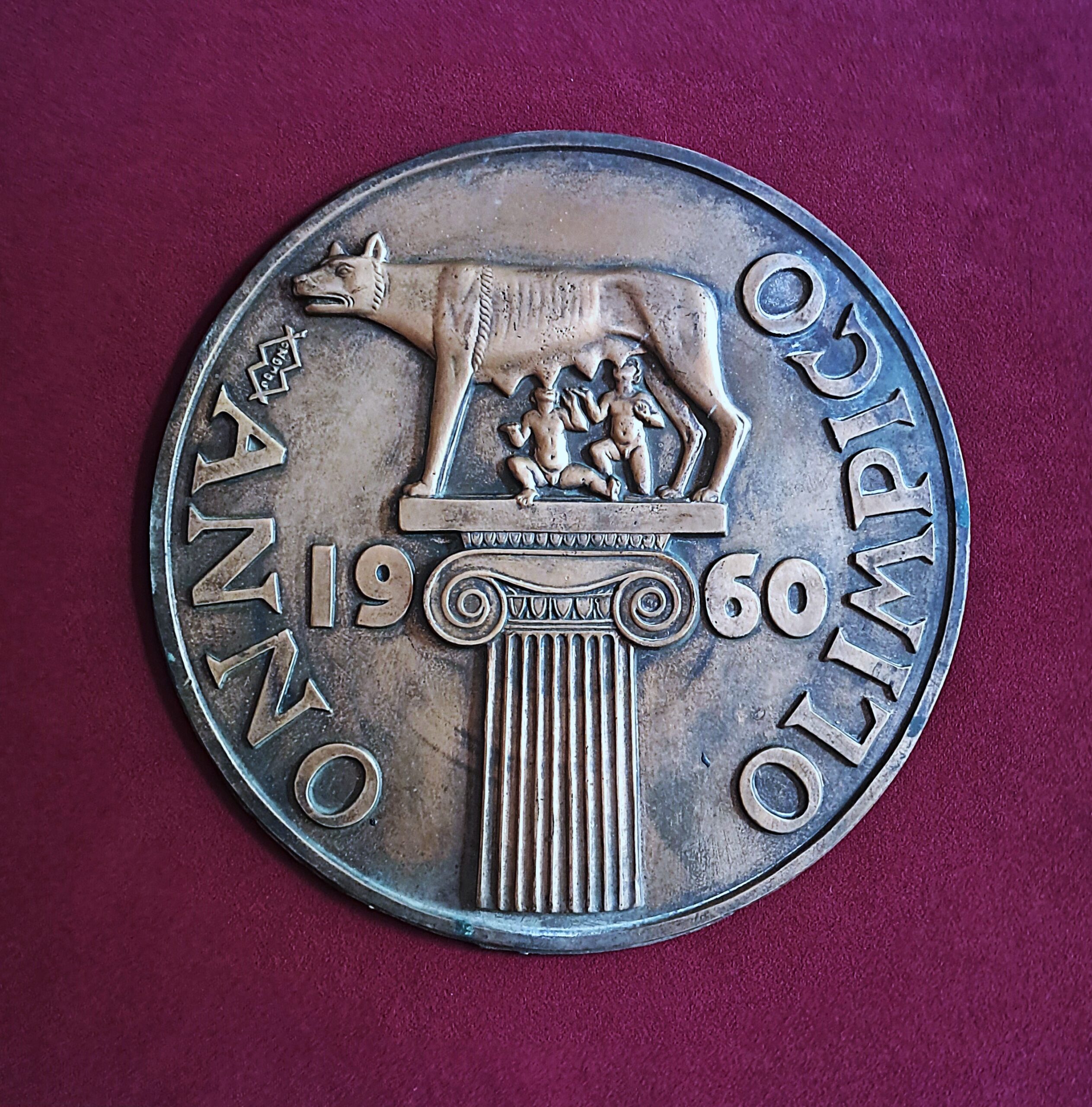 Bronzo per medaglia ”Anno Olimpico – 1° Decennio Sport nella Scuola” 1960 su disegno di Modugno